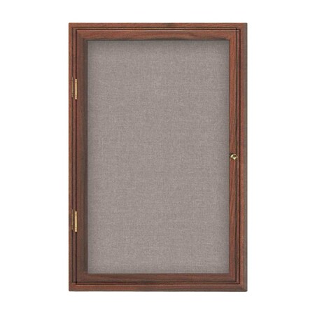 United Visual Products Single Door Enclosed Radius EZ Tack Board, 24"x36", Gold/Black UV7001EZ-BLACK-GOLD